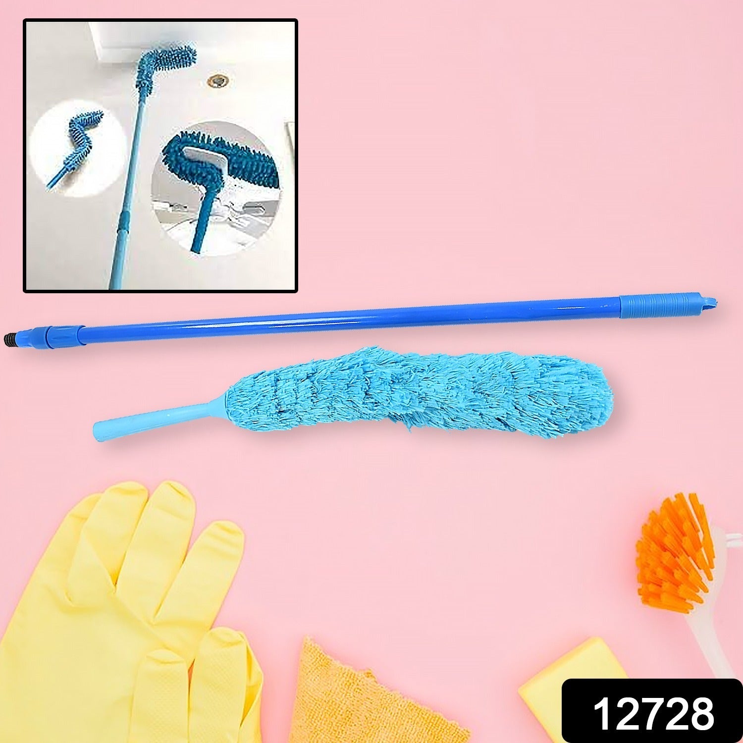 12728 Long Handle Dust Cleaning Brush, Adjustable Microfiber dust Brush, Foldable Home appliances Ceiling Cleaner, Latest Home Improvement Products 12728 Long Handle Dust Cleaning Brush, Adjustable Microfiber dust Brush, Foldable Home appliances Ceiling Cleaner, Latest Home Improvement Products